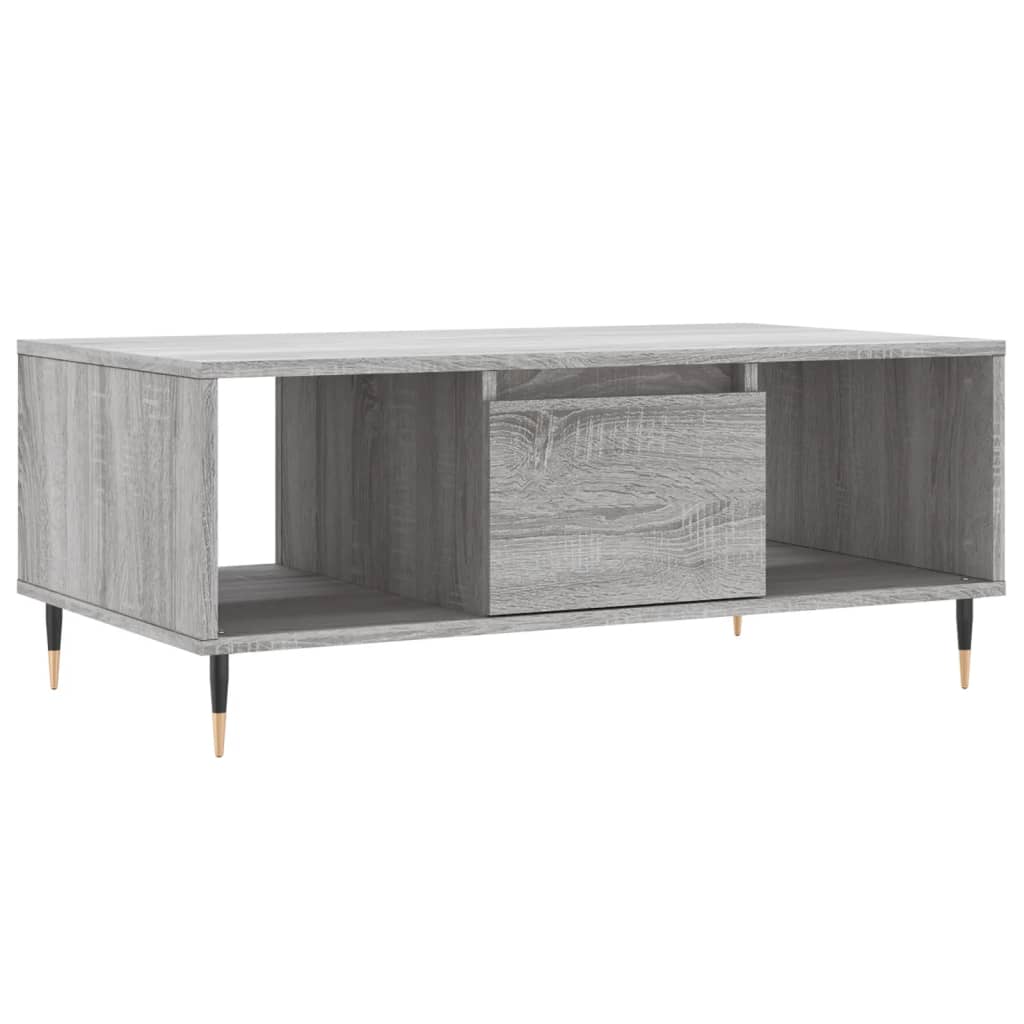 Table basse Sonoma gris 90x50x36,5 cm Bois d'ingénierie - XIOS