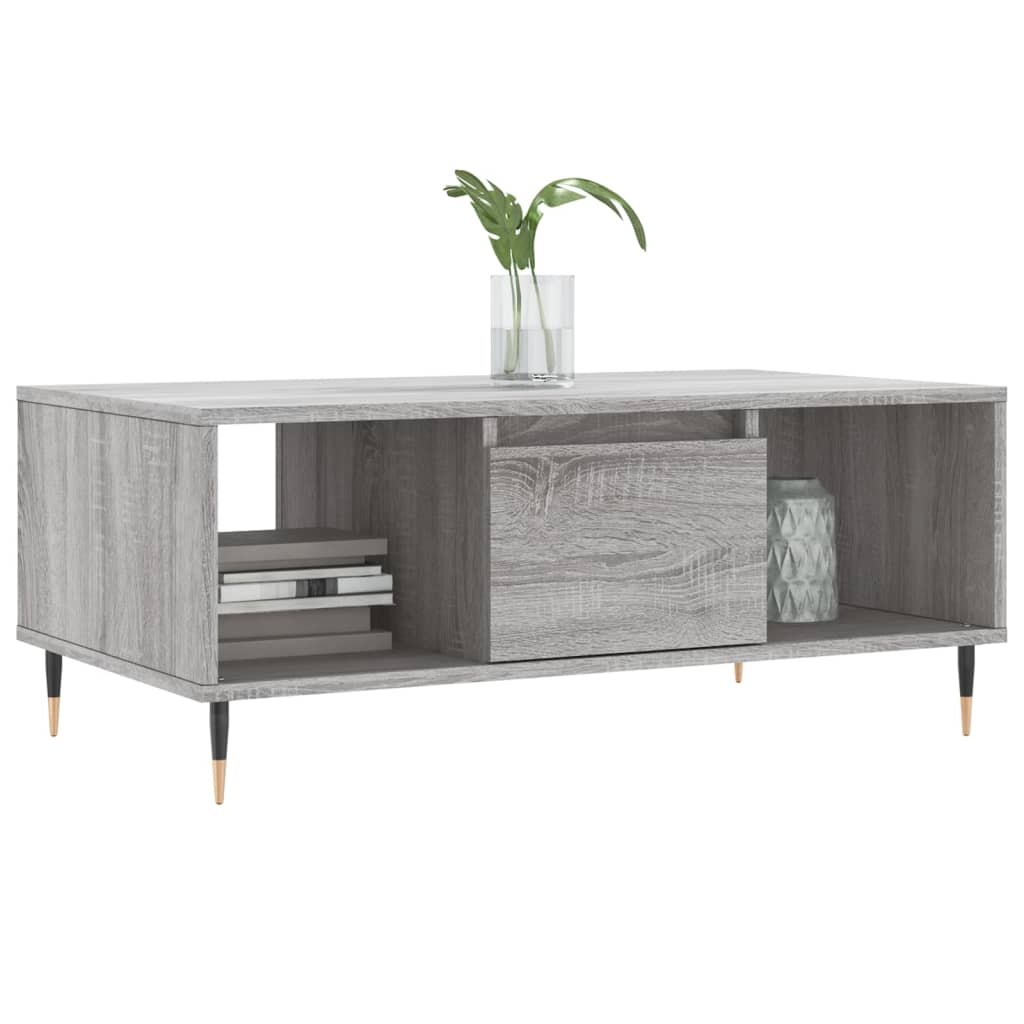 Table basse Sonoma gris 90x50x36,5 cm Bois d'ingénierie - XIOS