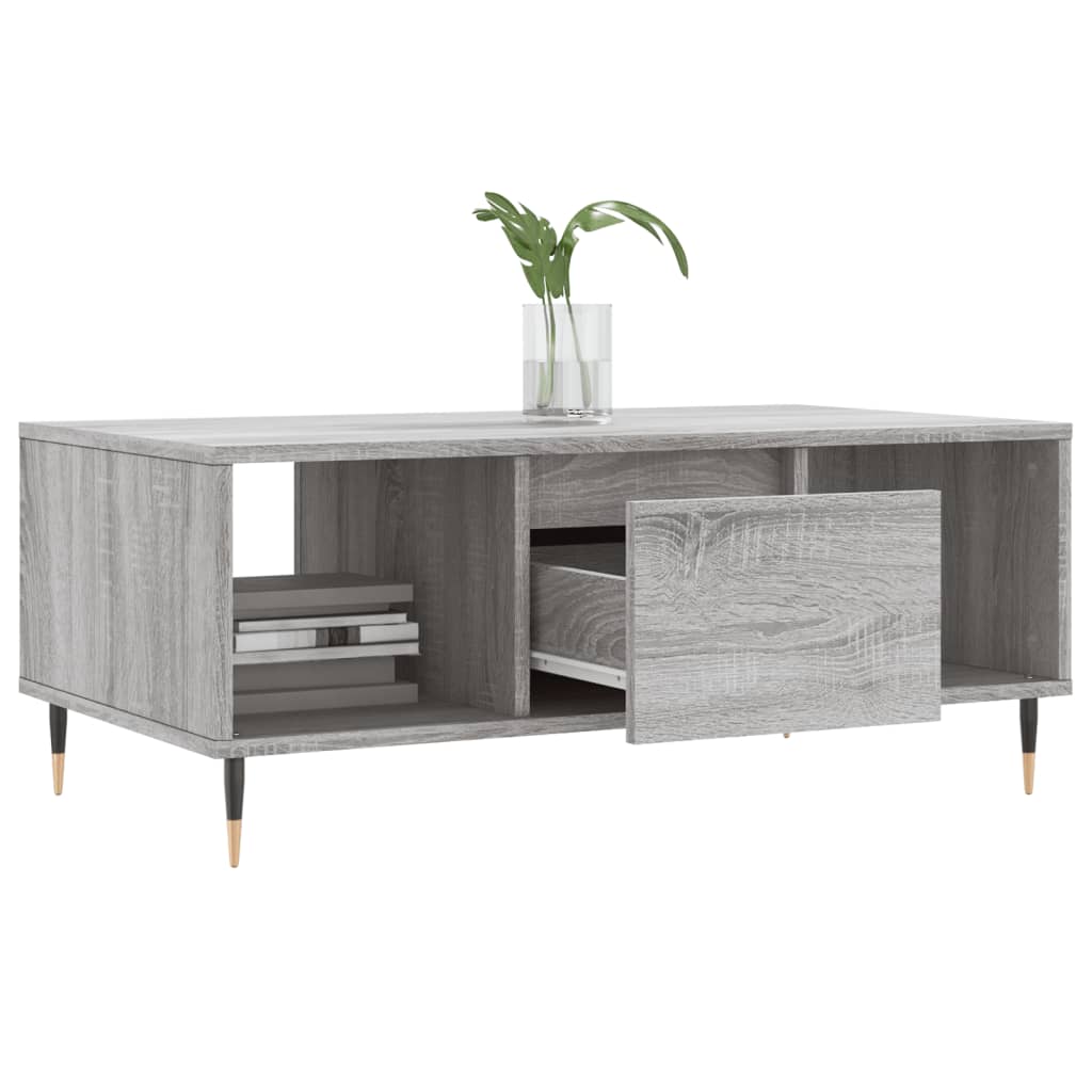 Table basse Sonoma gris 90x50x36,5 cm Bois d'ingénierie - XIOS