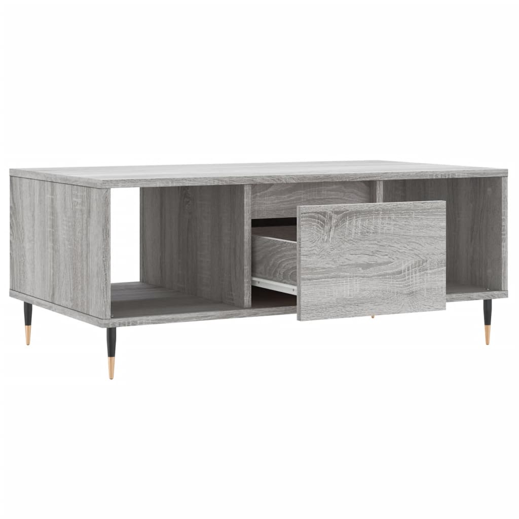 Table basse Sonoma gris 90x50x36,5 cm Bois d'ingénierie - XIOS