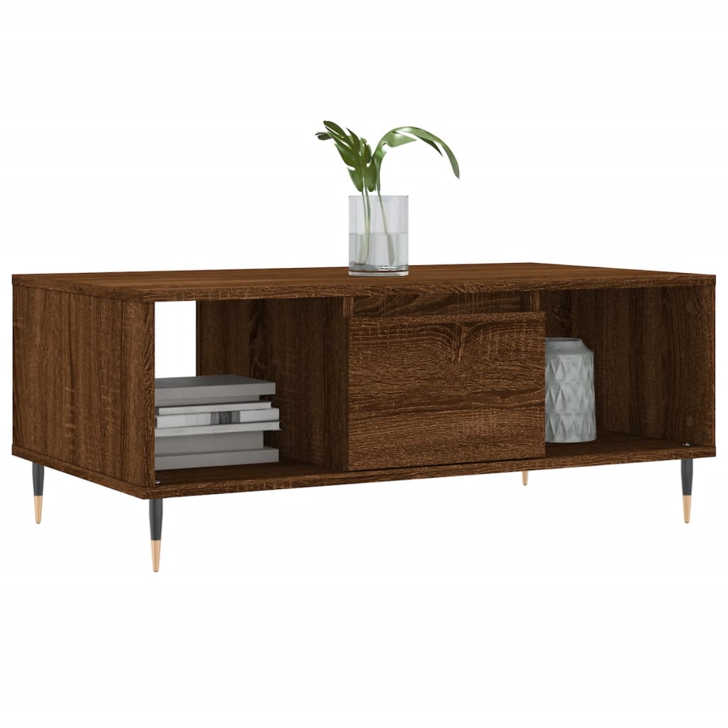 Table basse Chêne marron 90x50x36,5 cm Bois d'ingénierie - XIOS