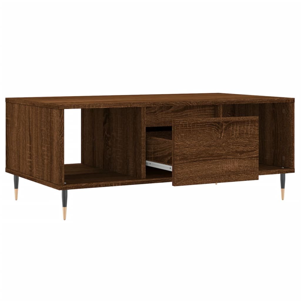 Table basse Chêne marron 90x50x36,5 cm Bois d'ingénierie - XIOS