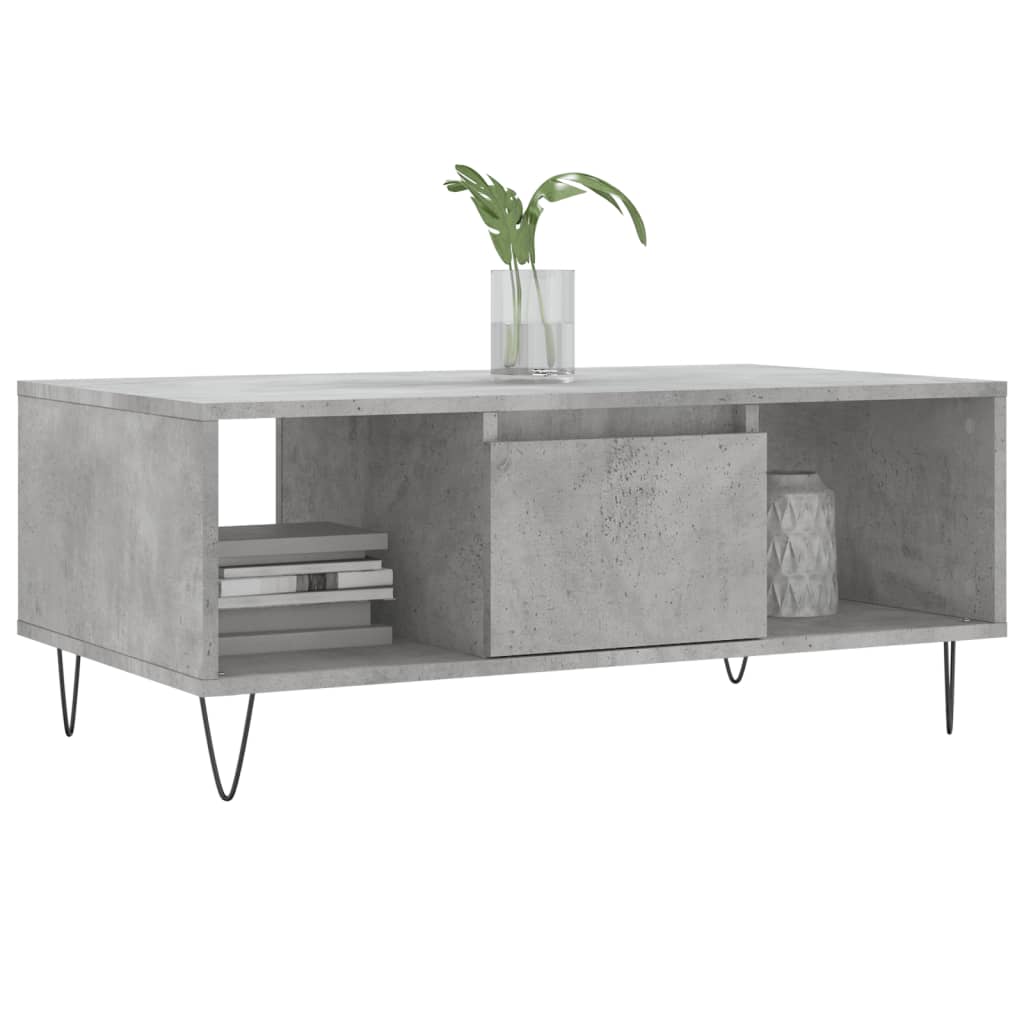 Table basse Gris béton 90x50x36,5 cm Bois d'ingénierie - XIOS