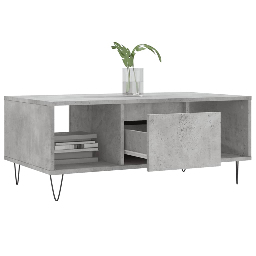 Table basse Gris béton 90x50x36,5 cm Bois d'ingénierie - XIOS
