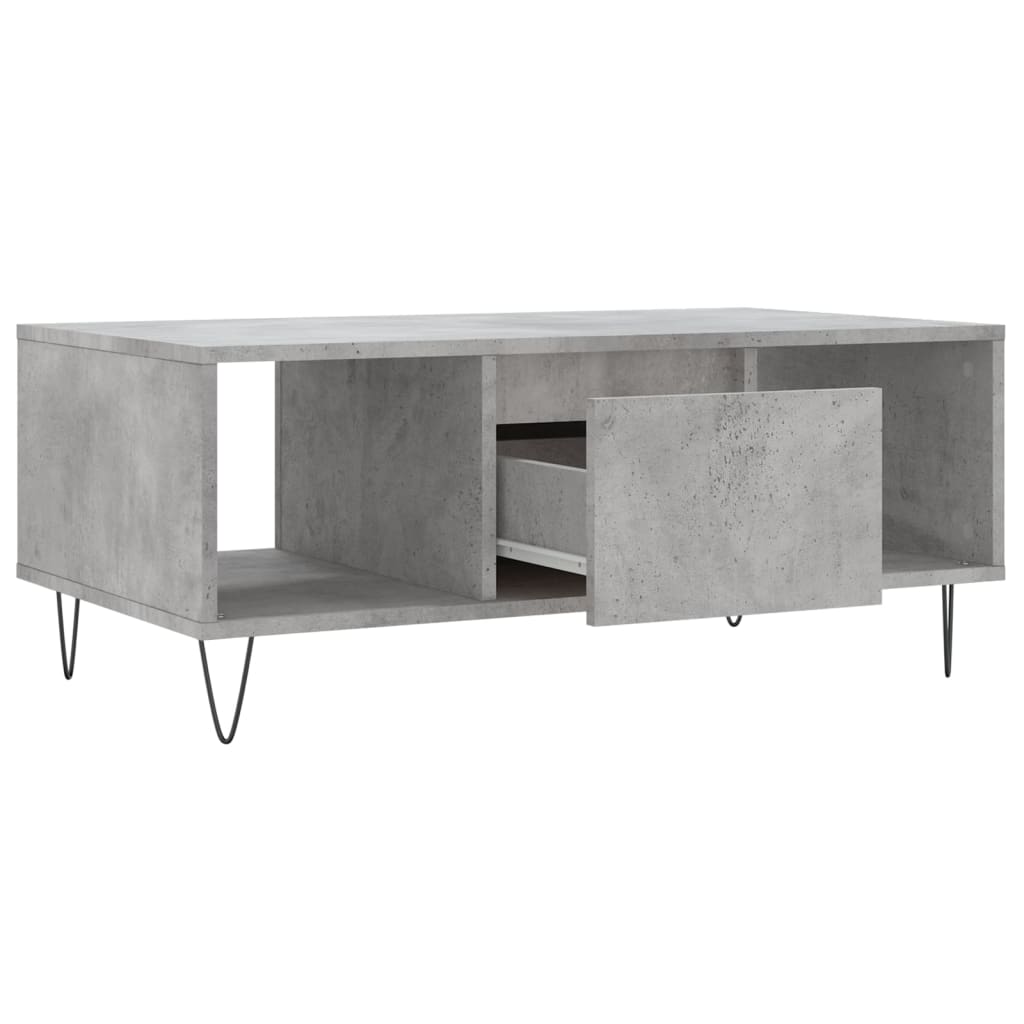 Table basse Gris béton 90x50x36,5 cm Bois d'ingénierie - XIOS