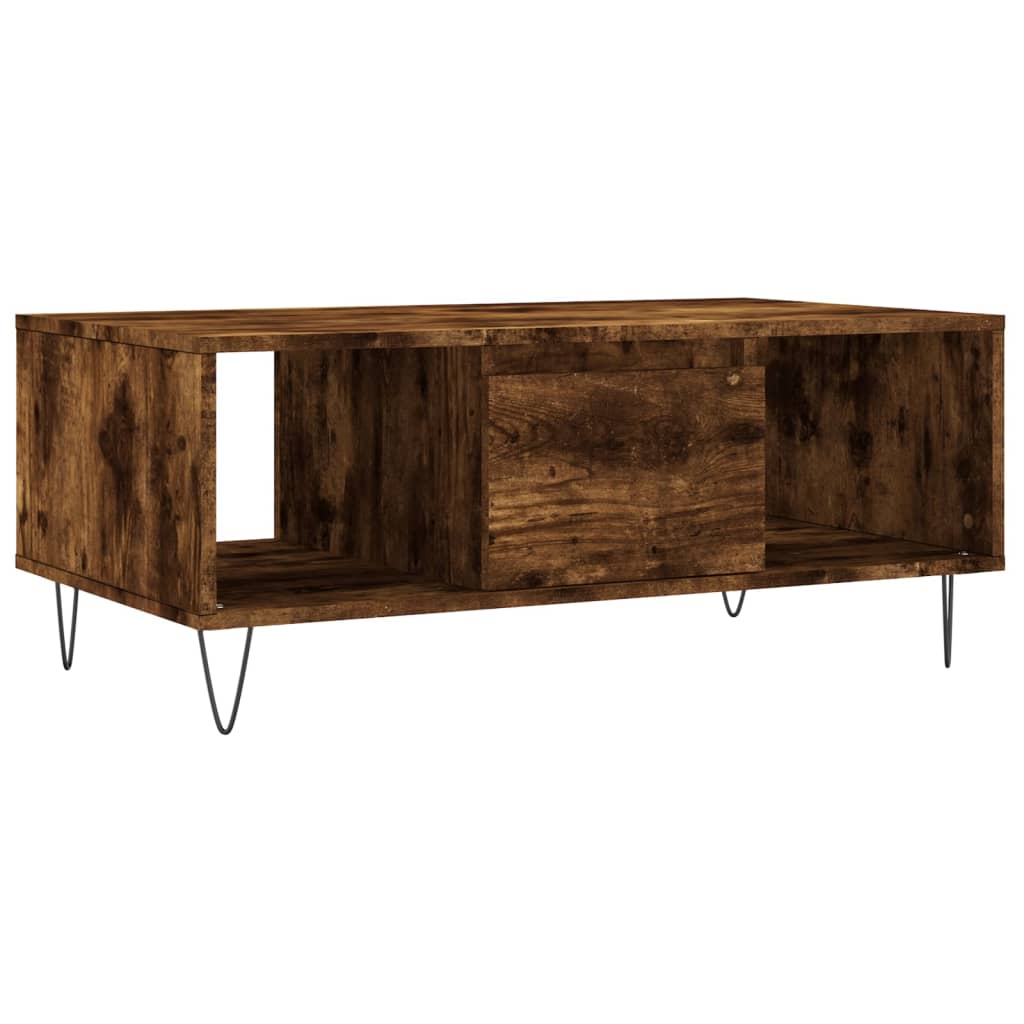 Table basse Chêne fumé 90x50x36,5 cm Bois d'ingénierie - XIOS