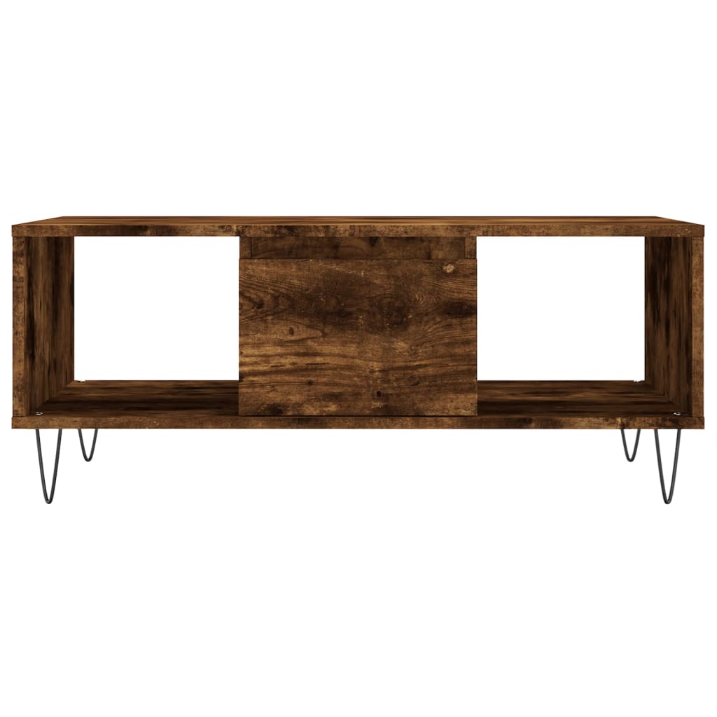 Table basse Chêne fumé 90x50x36,5 cm Bois d'ingénierie - XIOS