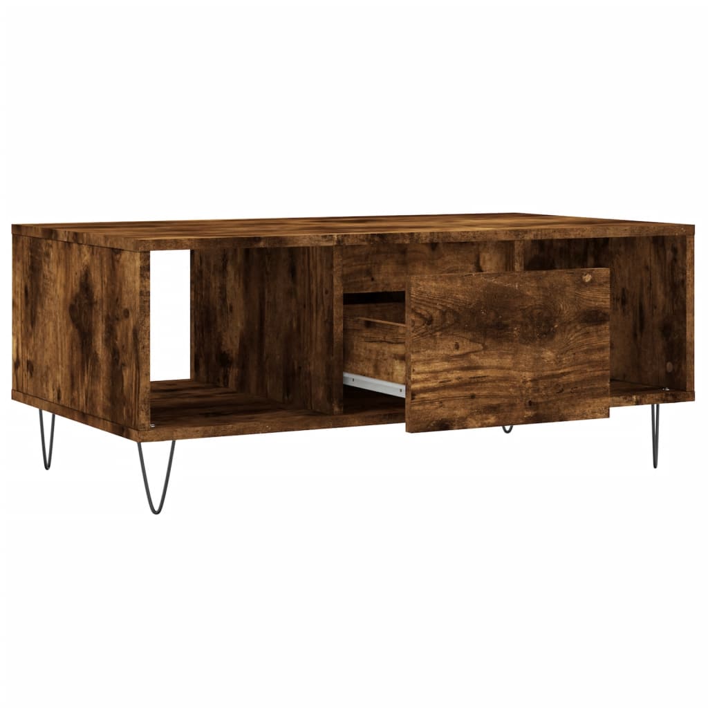 Table basse Chêne fumé 90x50x36,5 cm Bois d'ingénierie - XIOS