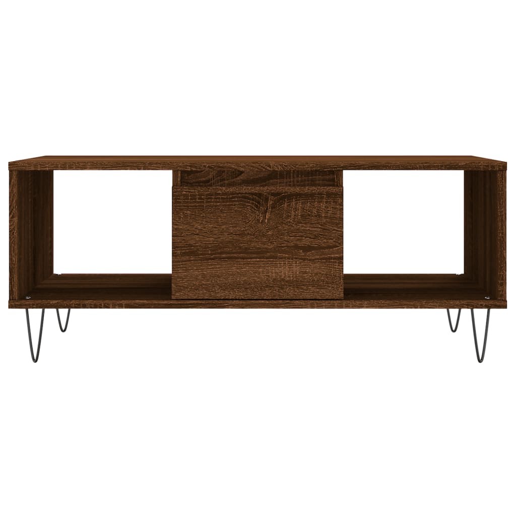 Table basse Chêne marron 90x50x36,5 cm Bois d'ingénierie - XIOS