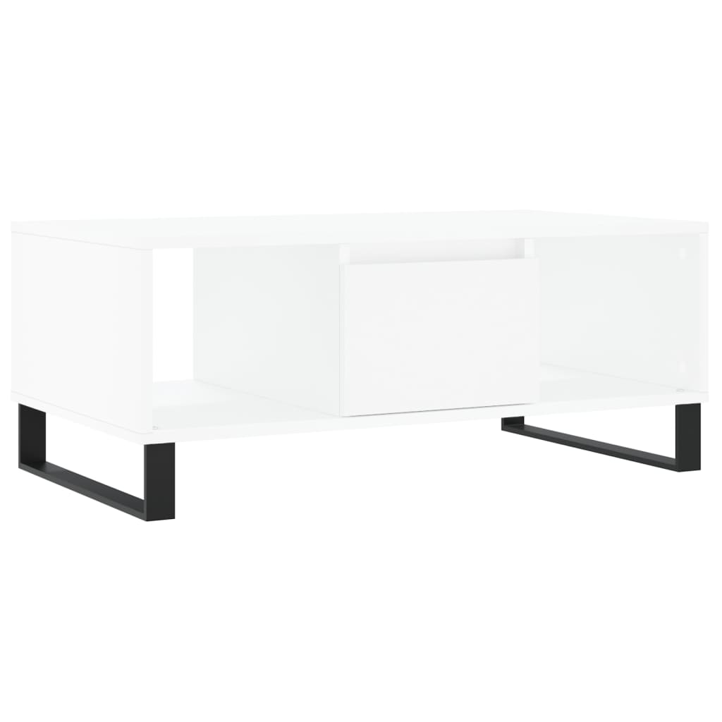 Table basse Blanc 90x50x36,5 cm Bois d'ingénierie - XIOS