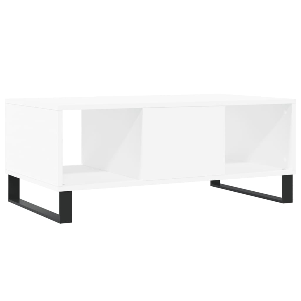 Table basse Blanc 90x50x36,5 cm Bois d'ingénierie - XIOS