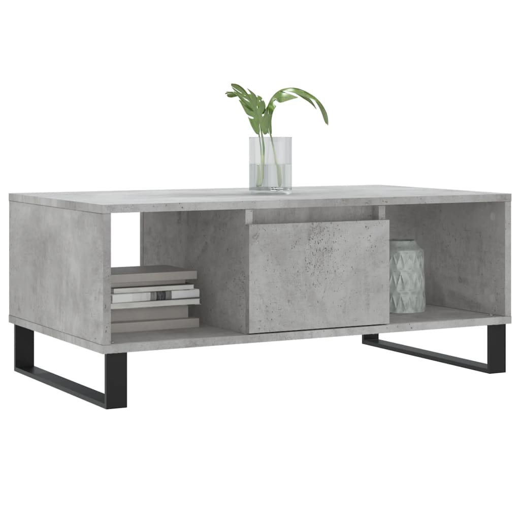 Table basse Gris béton 90x50x36,5 cm Bois d'ingénierie - XIOS