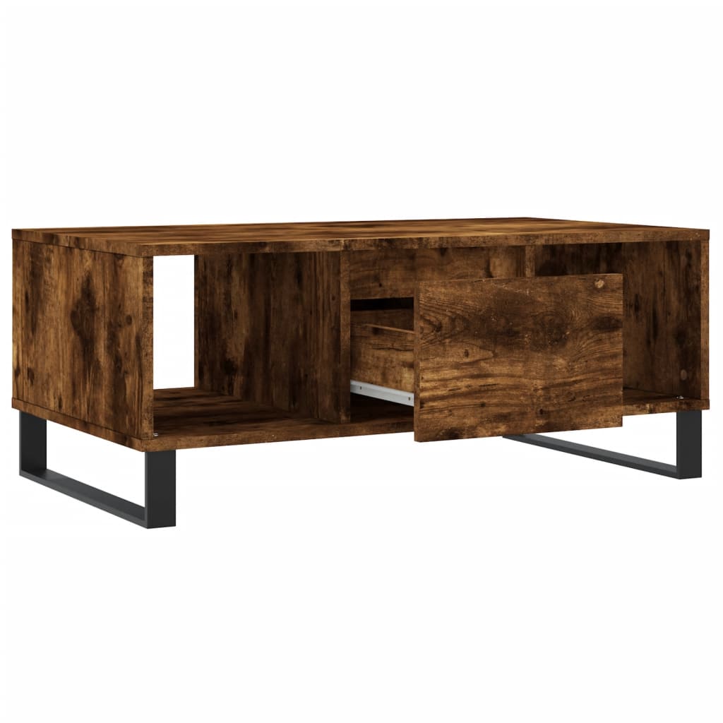 Table basse Chêne fumé 90x50x36,5 cm Bois d'ingénierie - XIOS