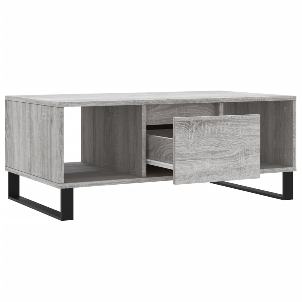 Table basse Sonoma gris 90x50x36,5 cm Bois d'ingénierie - XIOS