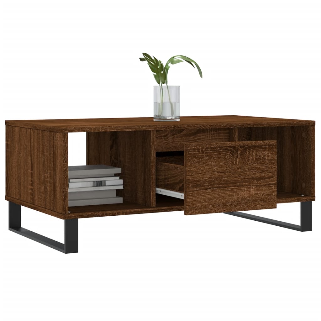 Table basse Chêne marron 90x50x36,5 cm Bois d'ingénierie - XIOS