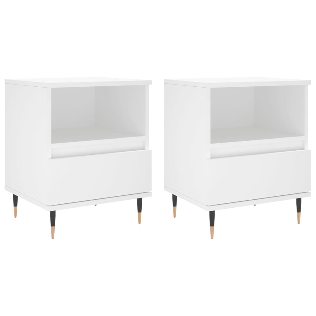 Tables de chevet 2 pcs blanc 40x35x50 cm bois d’ingénierie - XIOS