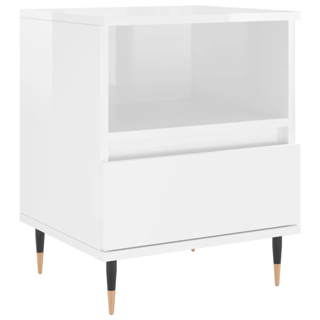 Tables de chevet 2 pcs blanc brillant 40x35x50 cm - XIOS