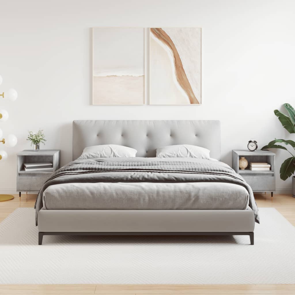 Tables de chevet 2 pcs gris béton 40x35x50 cm bois d’ingénierie - XIOS