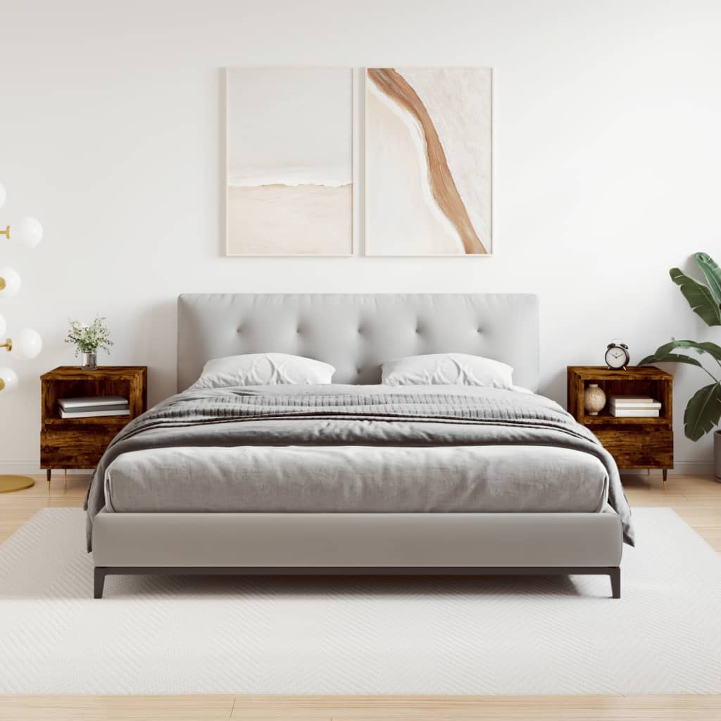 Tables de chevet 2 pcs chêne fumé 40x35x50 cm bois ingénierie - XIOS