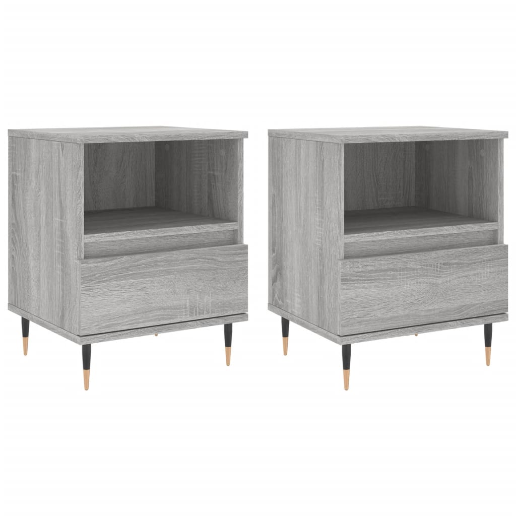 Tables de chevet 2 pcs sonoma gris 40x35x50 cm bois ingénierie - XIOS