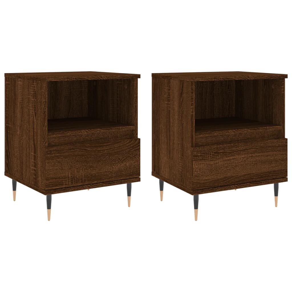 Tables de chevet 2 pcs chêne marron 40x35x50 cm bois ingénierie - XIOS