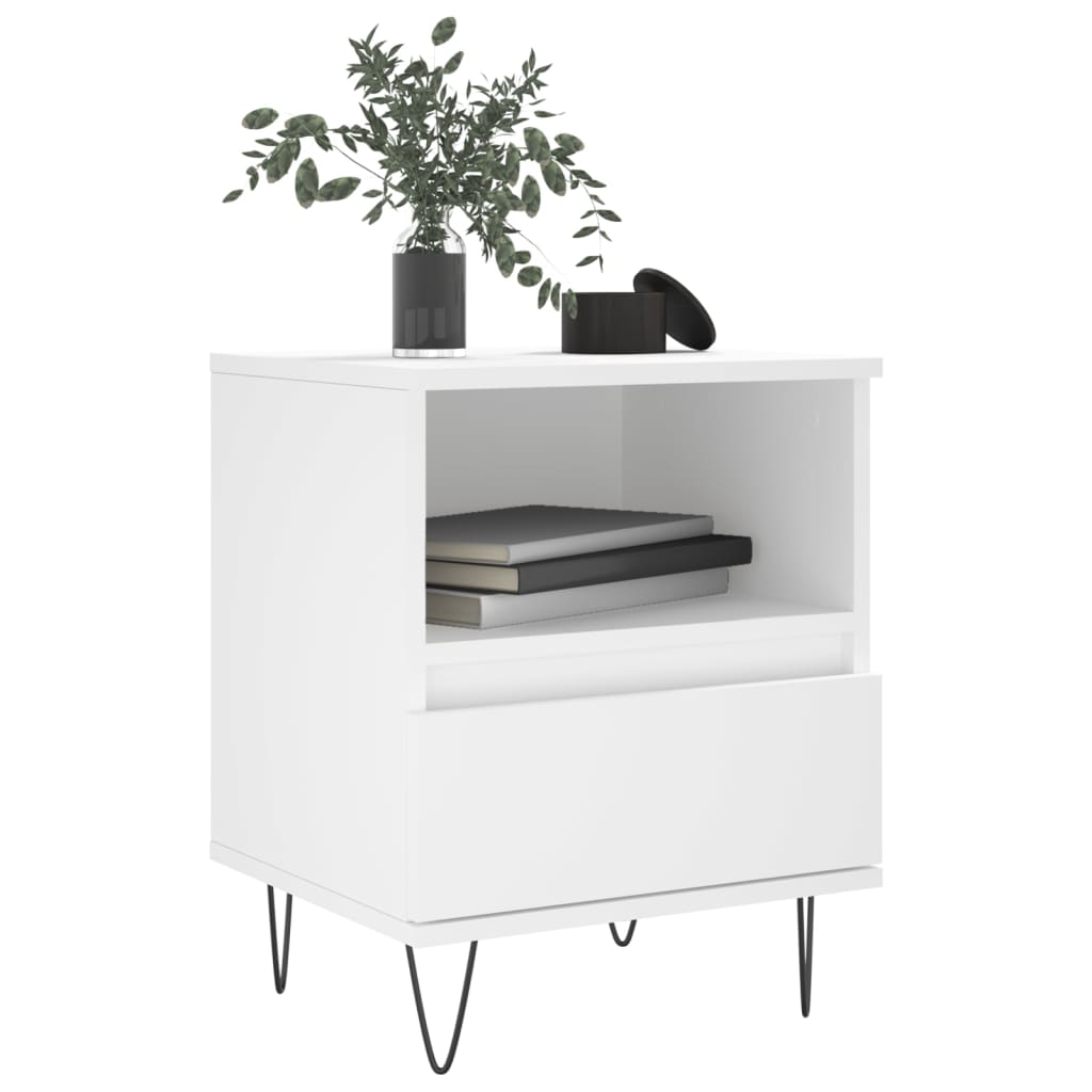 Table de chevet Blanc 40x35x50 cm Bois d’ingénierie - XIOS