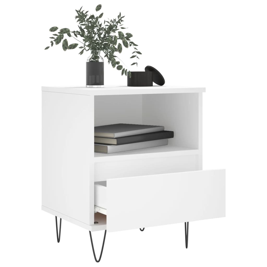 Table de chevet Blanc 40x35x50 cm Bois d’ingénierie - XIOS