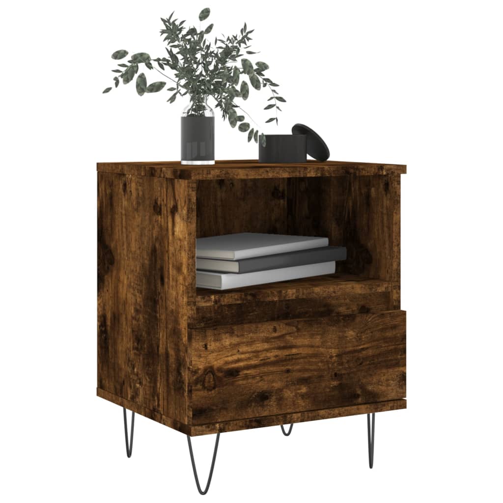 Tables de chevet 2 pcs chêne fumé 40x35x50 cm bois ingénierie - XIOS