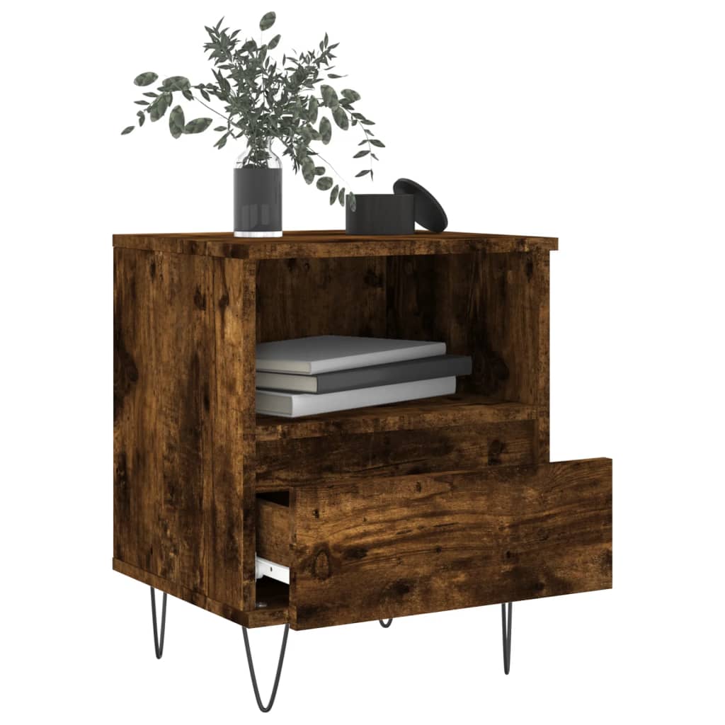 Tables de chevet 2 pcs chêne fumé 40x35x50 cm bois ingénierie - XIOS