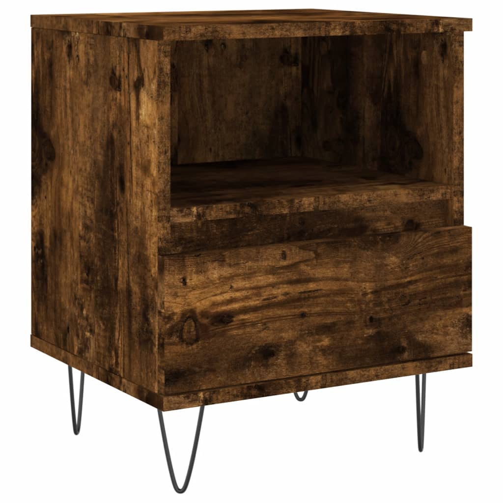 Tables de chevet 2 pcs chêne fumé 40x35x50 cm bois ingénierie - XIOS
