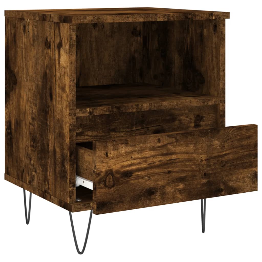 Tables de chevet 2 pcs chêne fumé 40x35x50 cm bois ingénierie - XIOS