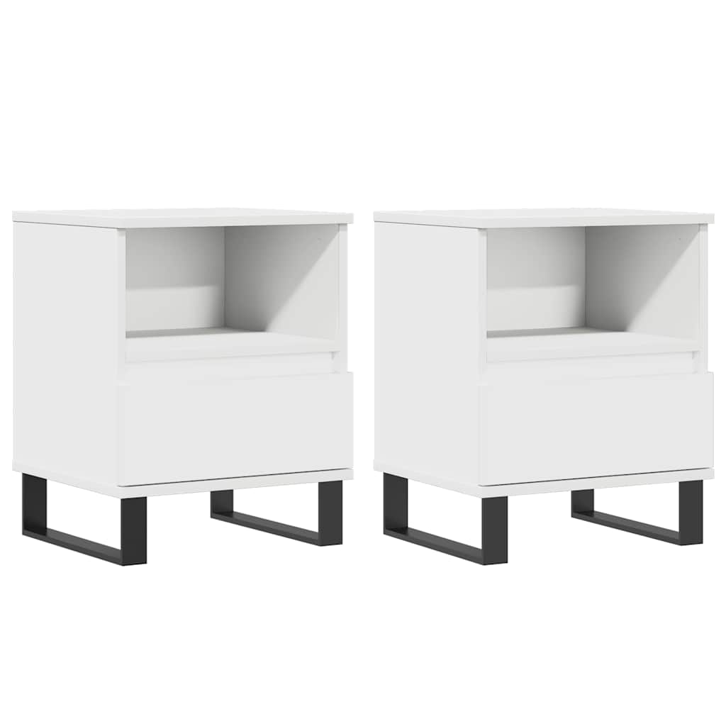 Tables de chevet 2 pcs blanc 40x35x50 cm bois d’ingénierie - XIOS