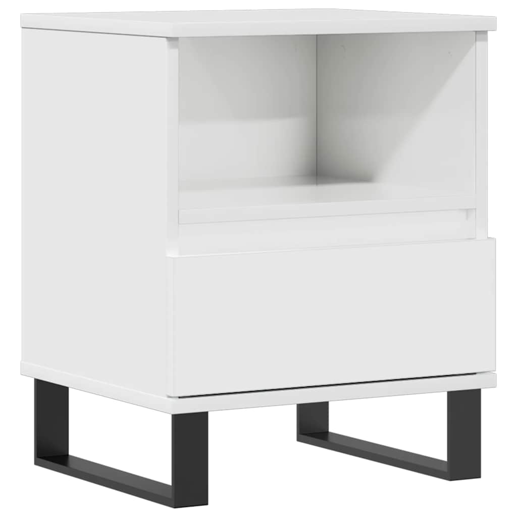 Table de chevet Blanc brillant 40x35x50 cm Bois d’ingénierie - XIOS