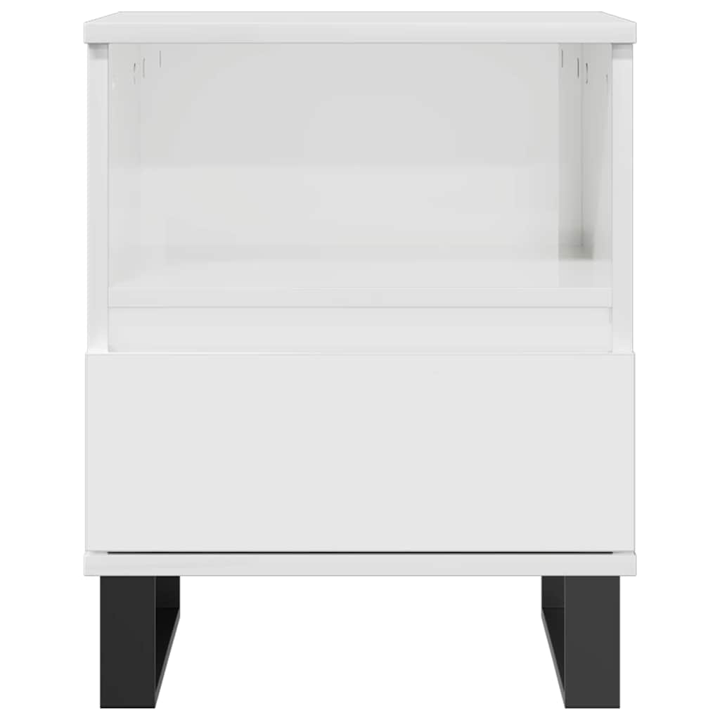 Table de chevet Blanc brillant 40x35x50 cm Bois d’ingénierie - XIOS