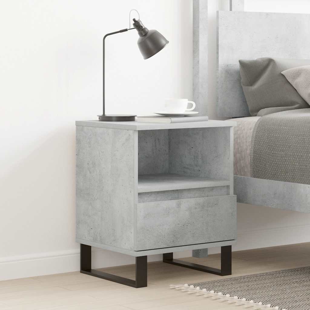 Table de chevet gris béton 40x35x50 cm bois d’ingénierie - XIOS