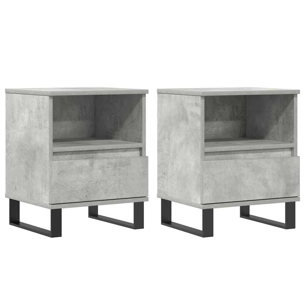 Tables de chevet 2 pcs gris béton 40x35x50 cm bois d’ingénierie - XIOS