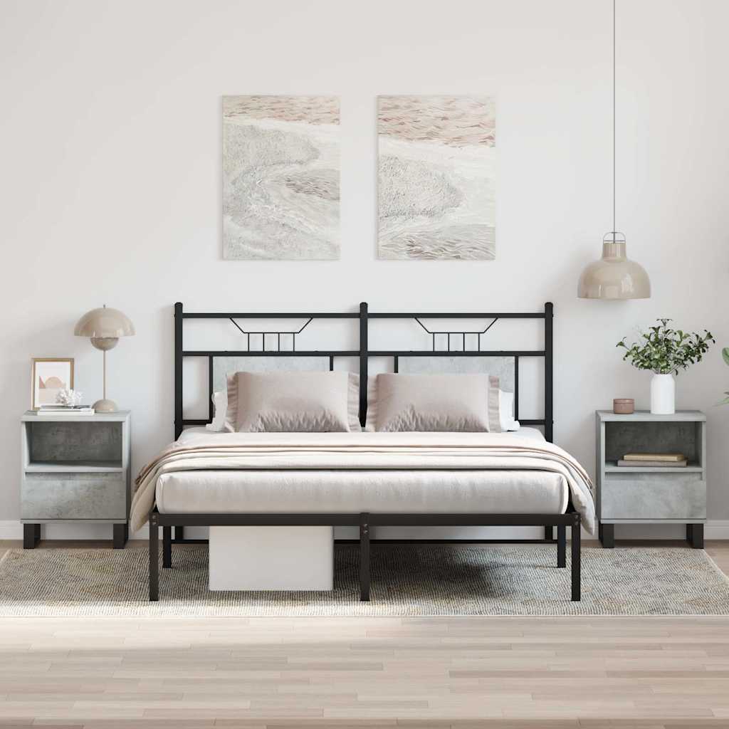 Tables de chevet 2 pcs gris béton 40x35x50 cm bois d’ingénierie - XIOS