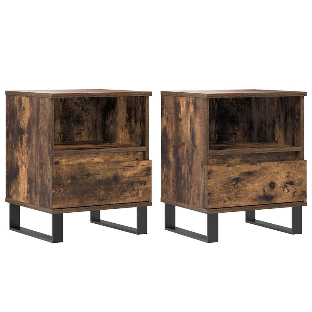 Tables de chevet 2 pcs chêne fumé 40x35x50 cm bois ingénierie - XIOS