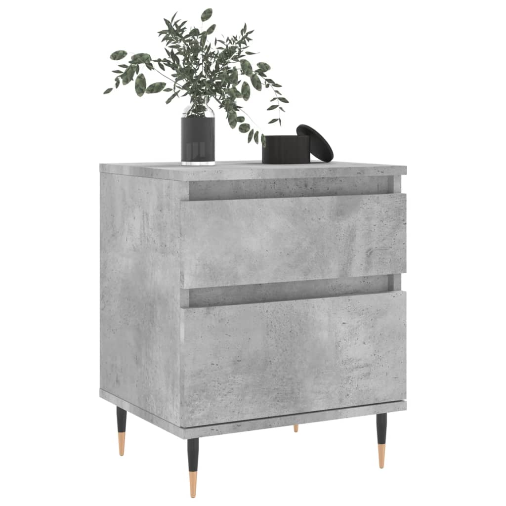 Tables de chevet 2 pcs gris béton 40x35x50 cm bois d’ingénierie - XIOS