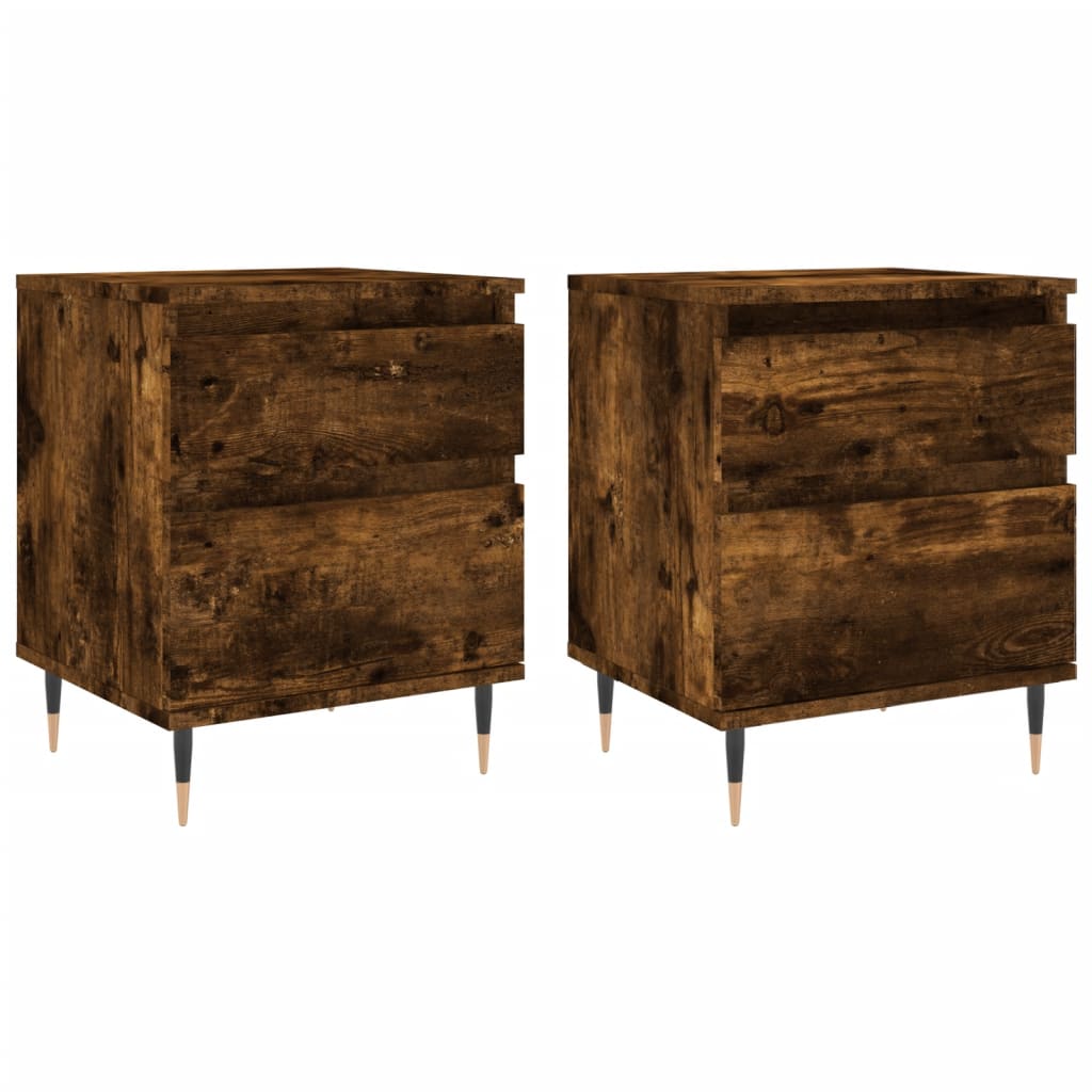 Tables de chevet 2 pcs chêne fumé 40x35x50 cm bois ingénierie - XIOS