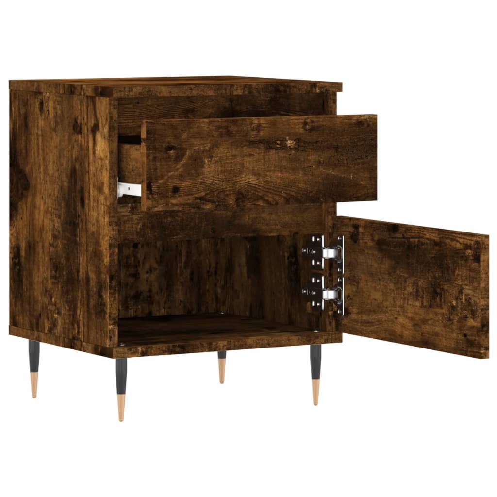 Tables de chevet 2 pcs chêne fumé 40x35x50 cm bois ingénierie - XIOS