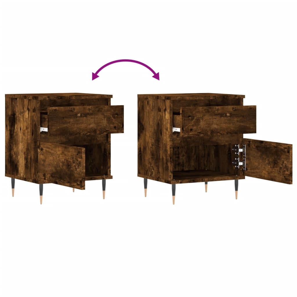 Tables de chevet 2 pcs chêne fumé 40x35x50 cm bois ingénierie - XIOS