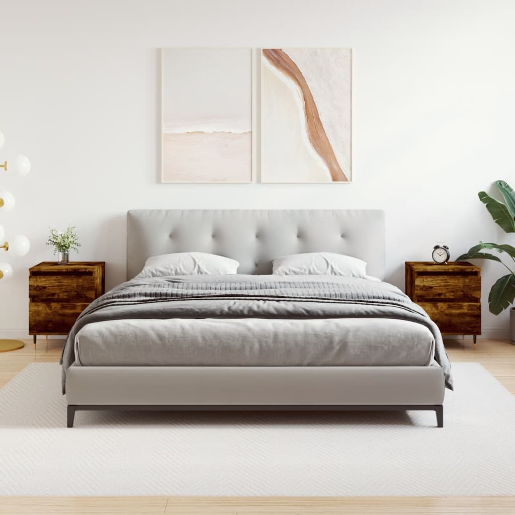 Tables de chevet 2 pcs chêne fumé 40x35x50 cm bois ingénierie - XIOS