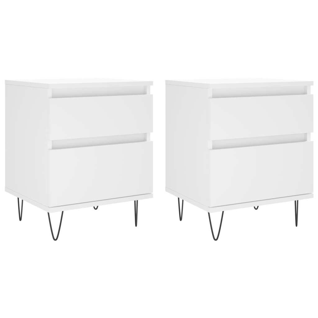 Tables de chevet 2 pcs blanc 40x35x50 cm bois d’ingénierie - XIOS