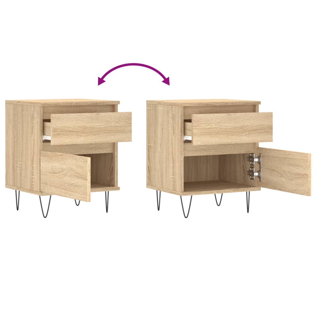 Tables de chevet 2 pcs chêne sonoma 40x35x50 cm bois ingénierie - XIOS