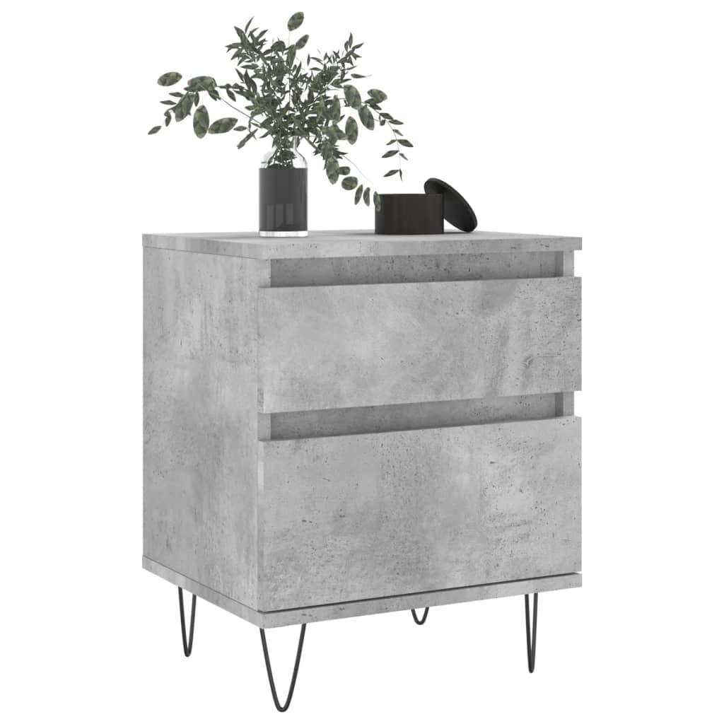 Tables de chevet 2 pcs gris béton 40x35x50 cm bois d’ingénierie - XIOS