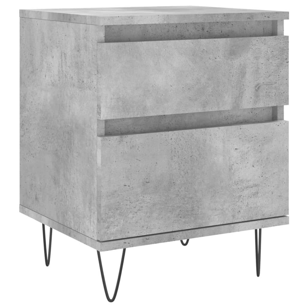 Tables de chevet 2 pcs gris béton 40x35x50 cm bois d’ingénierie - XIOS