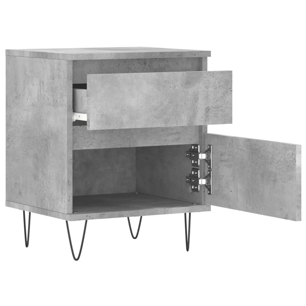Tables de chevet 2 pcs gris béton 40x35x50 cm bois d’ingénierie - XIOS
