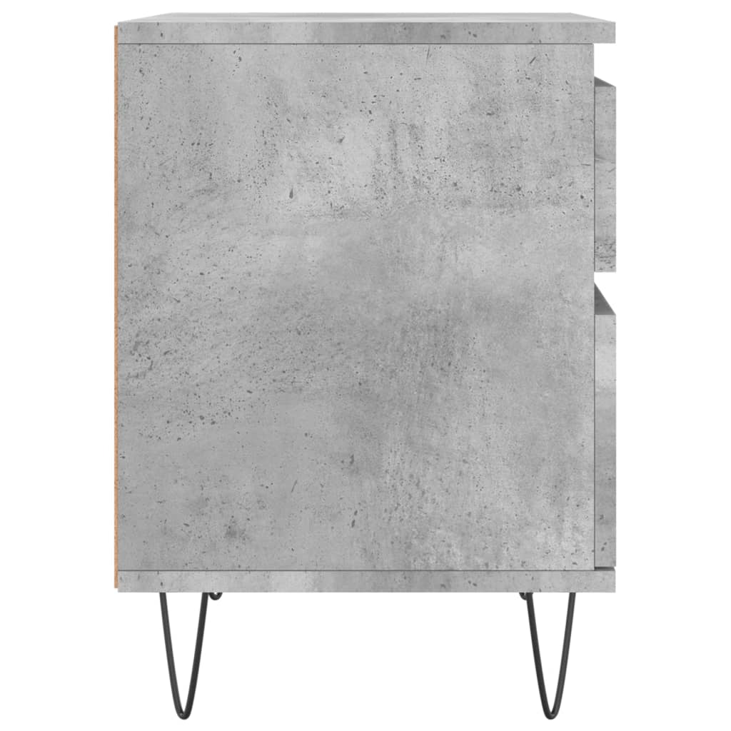 Tables de chevet 2 pcs gris béton 40x35x50 cm bois d’ingénierie - XIOS