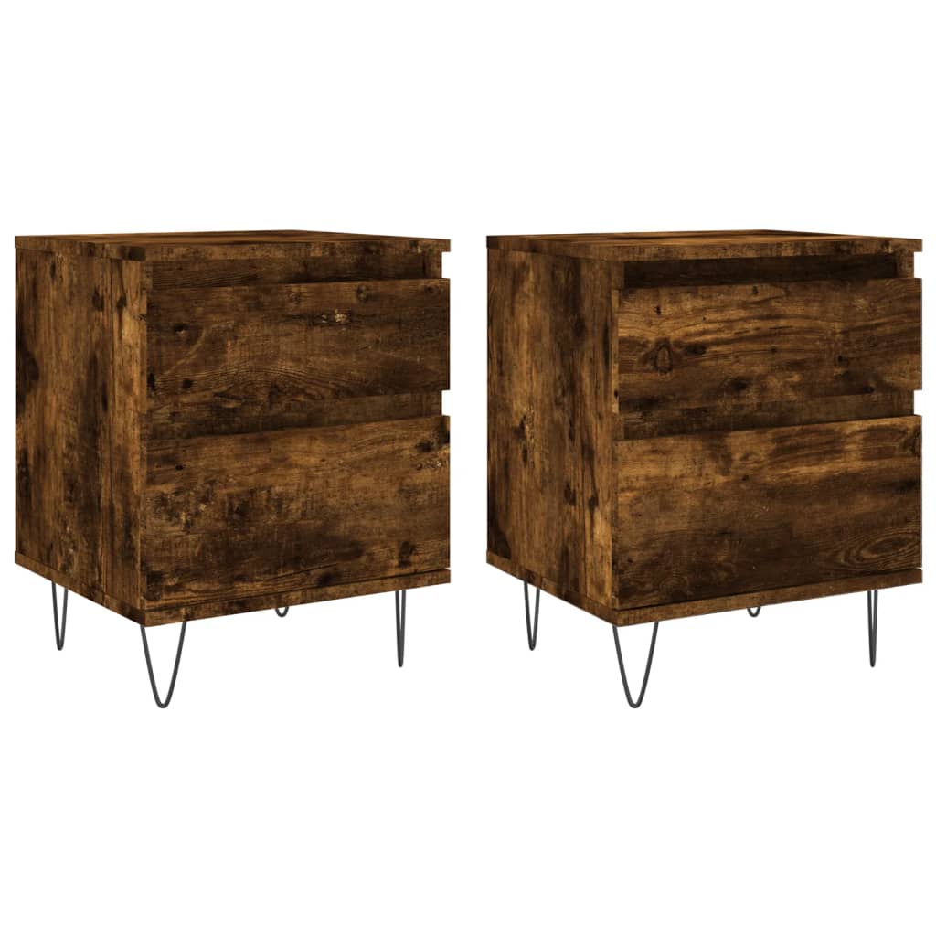 Tables de chevet 2 pcs chêne fumé 40x35x50 cm bois ingénierie - XIOS